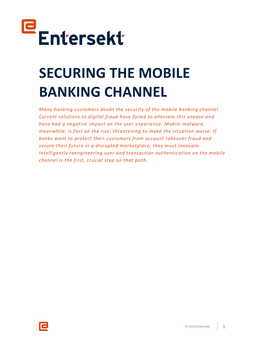 Securing the Mobile Banking Channel