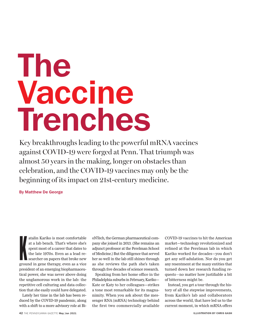 Key Breakthroughs Leading to the Powerful Mrna Vaccines Against COVID-19 Were Forged at Penn