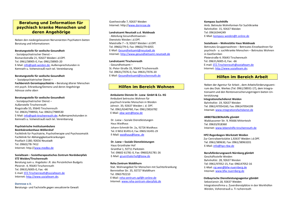 Beratung Und Information Für Psychisch Kranke Menschen Und