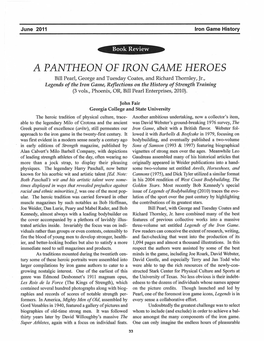 A Pantheon of Iron Game Heroes