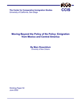 Emigration from Mexico and Central America