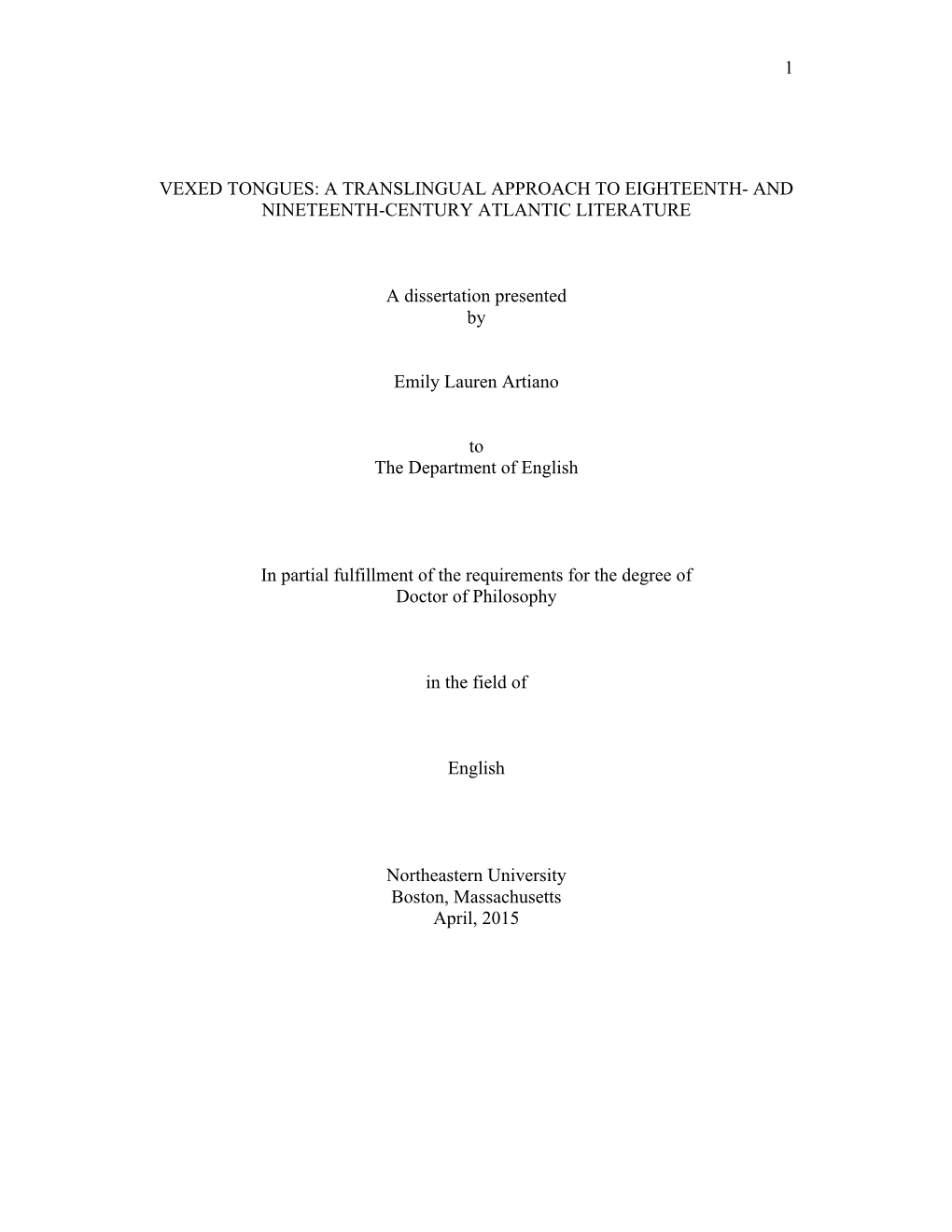 A Translingual Approach to Eighteenth- and Nineteenth-Century Atlantic Literature