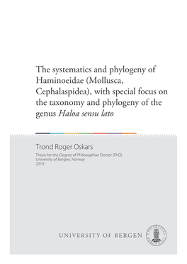 Thesis for the Degree of Philosophiae Doctor (Phd) University of Bergen, Norway 2019