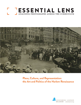 Place, Culture, and Representation: the Art and Politics of the Harlem Renaissance Place, Culture, and Representation: the Art and Politics of the Harlem Renaissance