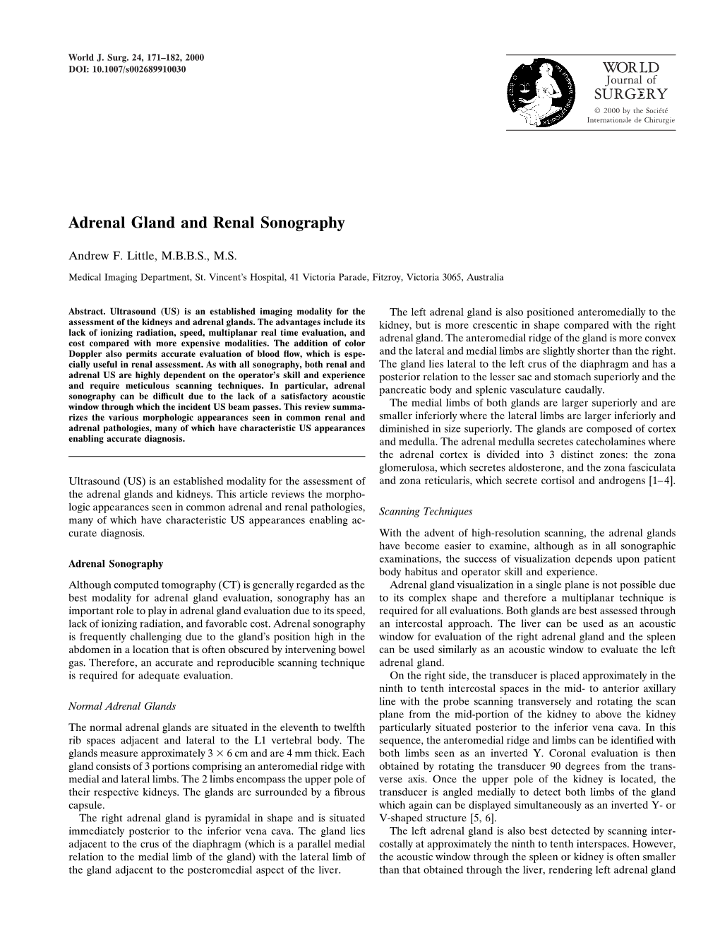 Adrenal Gland and Renal Sonography