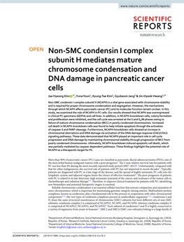 Non-SMC Condensin I Complex Subunit H Mediates Mature