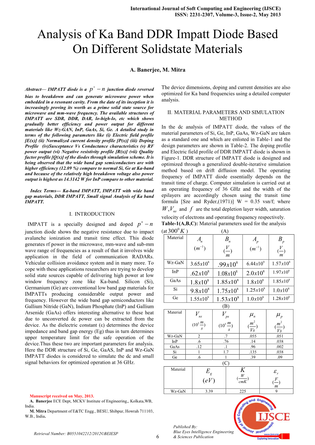 Analysis of Ka Band DDR Impatt Diode Based on Different Solidstate Materials