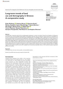 Long-Term Trends of Land Use and Demography in Greece