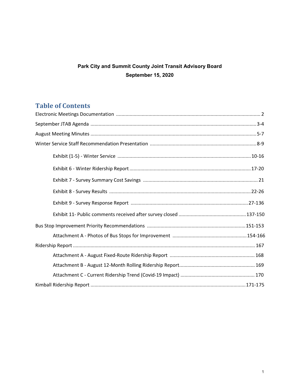 Table of Contents Electronic Meetings Documentation