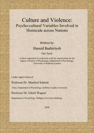 Culture and Violence: Psycho-Cultural Variables Involved in Homicide Across Nations