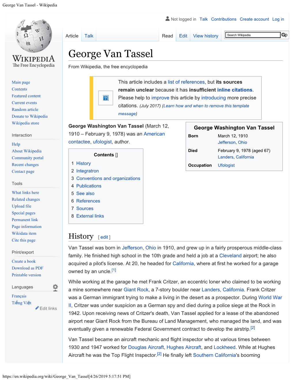 George Van Tassel - Wikipedia