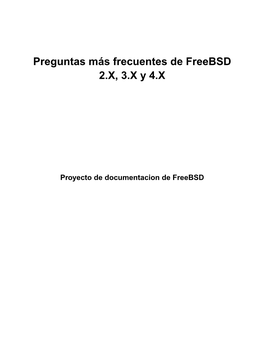 Preguntas Más Frecuentes De Freebsd 2.X, 3.X Y 4.X