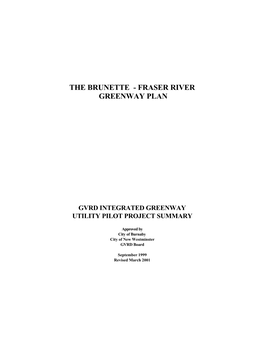 Brunette-Fraser River Greenway Plan (1999, Revised 2001)