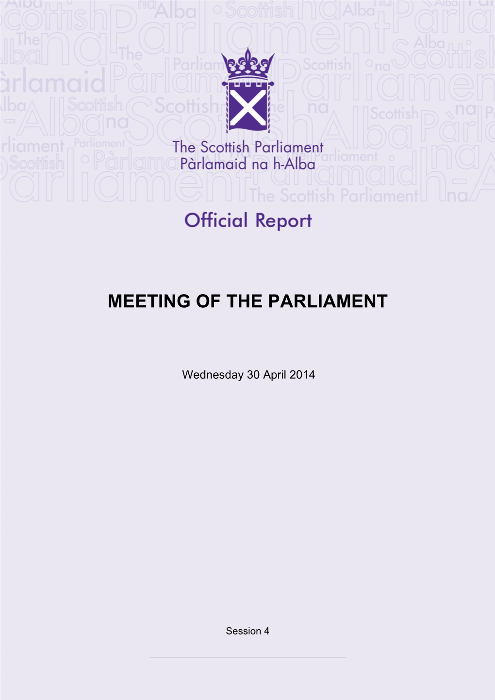 Meeting of the Parliament