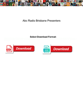 Abc Radio Brisbane Presenters