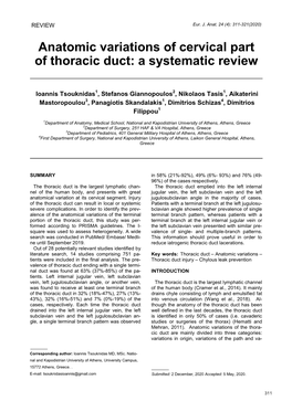 Anatomic Variations of Cervical Part of Thoracic Duct: a Systematic Review