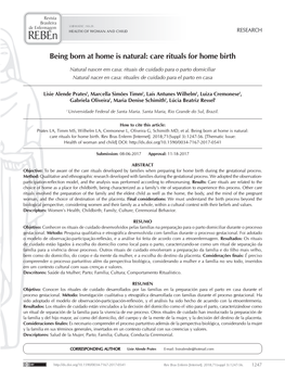 Being Born at Home Is Natural: Care Rituals for Home Birth