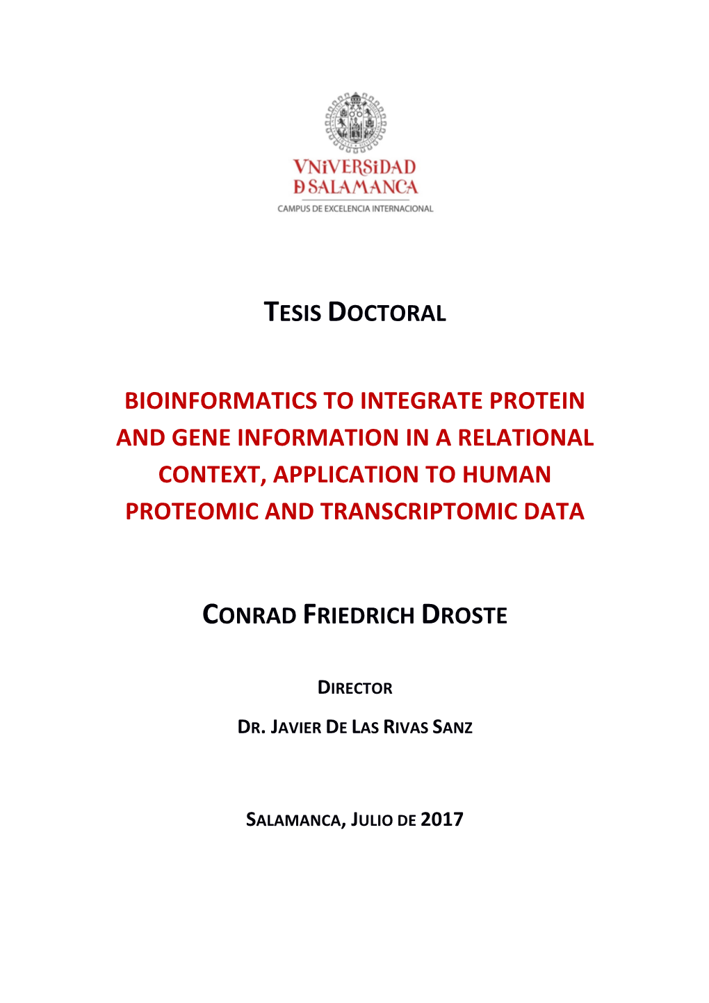 Bioinformatics to Integrate Protein and Gene Information in a Relational Context, Application to Human Proteomic and Transcriptomic Data