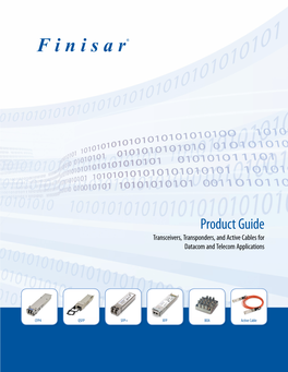 Product Guide Transceivers, Transponders, and Active Cables for Datacom and Telecom Applications