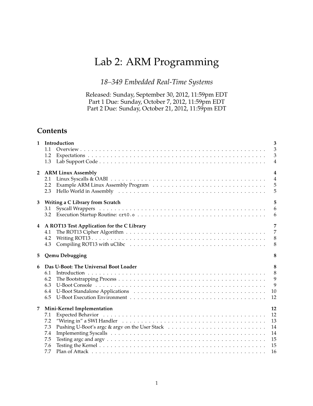 Lab 2: ARM Programming