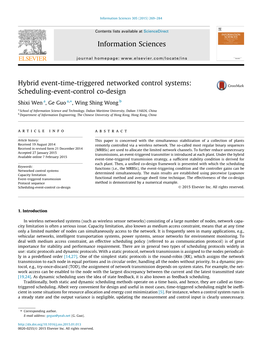 Hybrid Event-Time-Triggered Networked Control Systems: Scheduling-Event