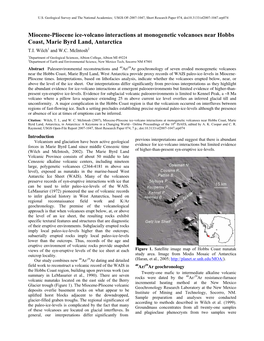 Miocene-Pliocene Ice-Volcano Interactions at Monogenetic Volcanoes Near Hobbs Coast, Marie Byrd Land, Antarctica T.I