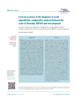 Level of Accuracy in the Diagnosis of Acute Appendicitis: Comparative Analysis Between the Scale of Alvarado, RIPASA and New Proposal