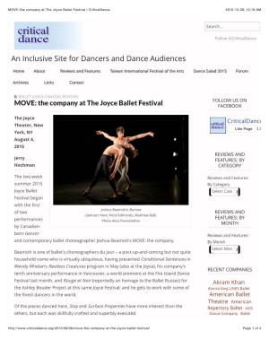 The Joyce Ballet Festival | Criticaldance 2015-12-09, 12:18 AM
