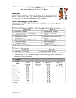 The Secrets of Bedrock Sex-Linked Traits with Fred and Wilma XOY
