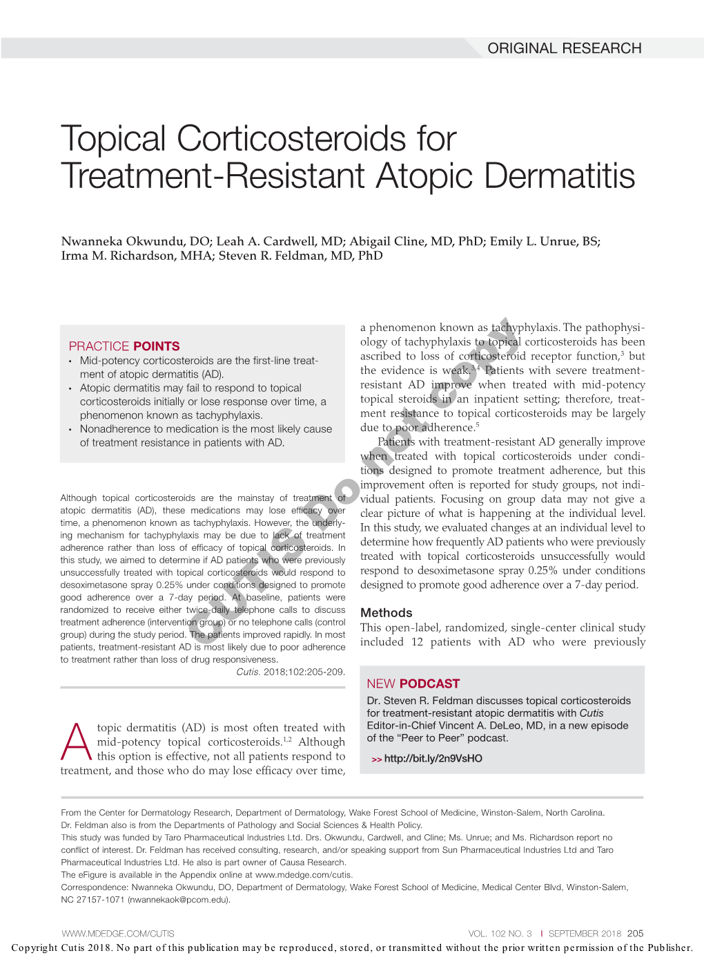 Topical Corticosteroids for Treatment-Resistant Atopic Dermatitis