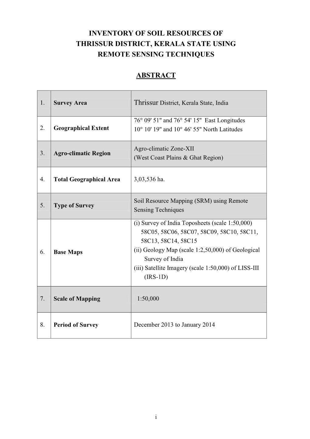 Inventory of Soil Resources of Thrissur District, Kerala State Using Remote Sensing Techniques