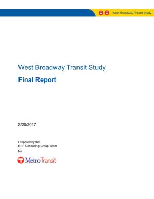 West Broadway Transit Study Final Report