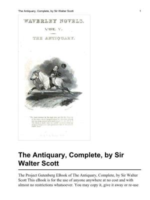 The Antiquary, Complete, by Sir Walter Scott 1