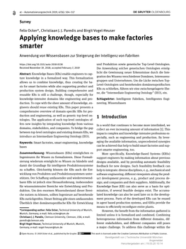 Applying Knowledge Bases to Make Factories Smarter