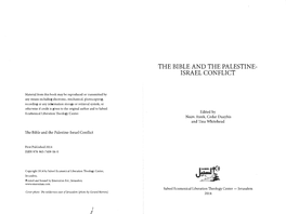 The Bible and the Palestine Israel Conflict