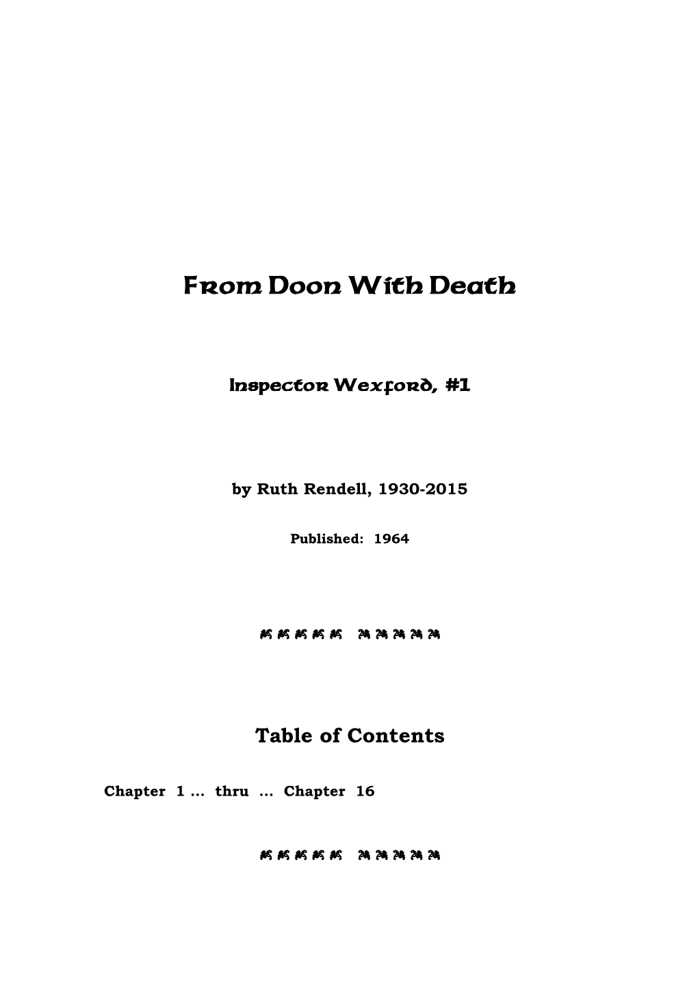 From Doon with Death