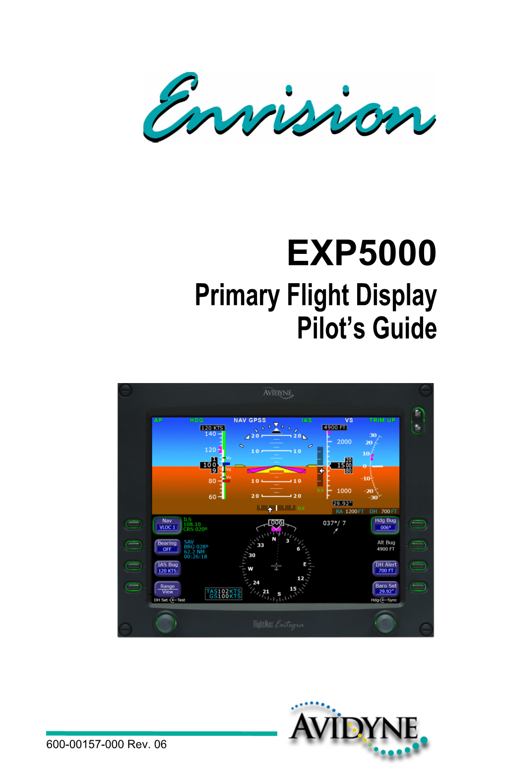 EXP5000 Primary Flight Display Pilot’S Guide