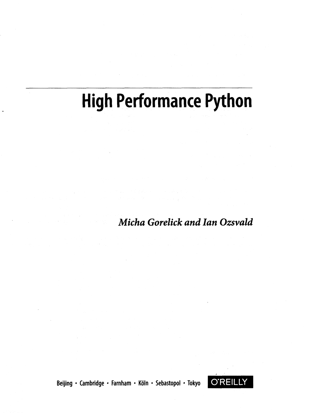 High Performance Python