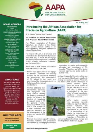 Introducing the African Association for Precision Agriculture (AAPA)