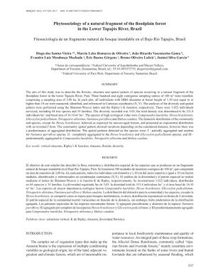 Phytosociology of a Natural Fragment of the Floodplain Forest in the Lower Tapajós River, Brazil
