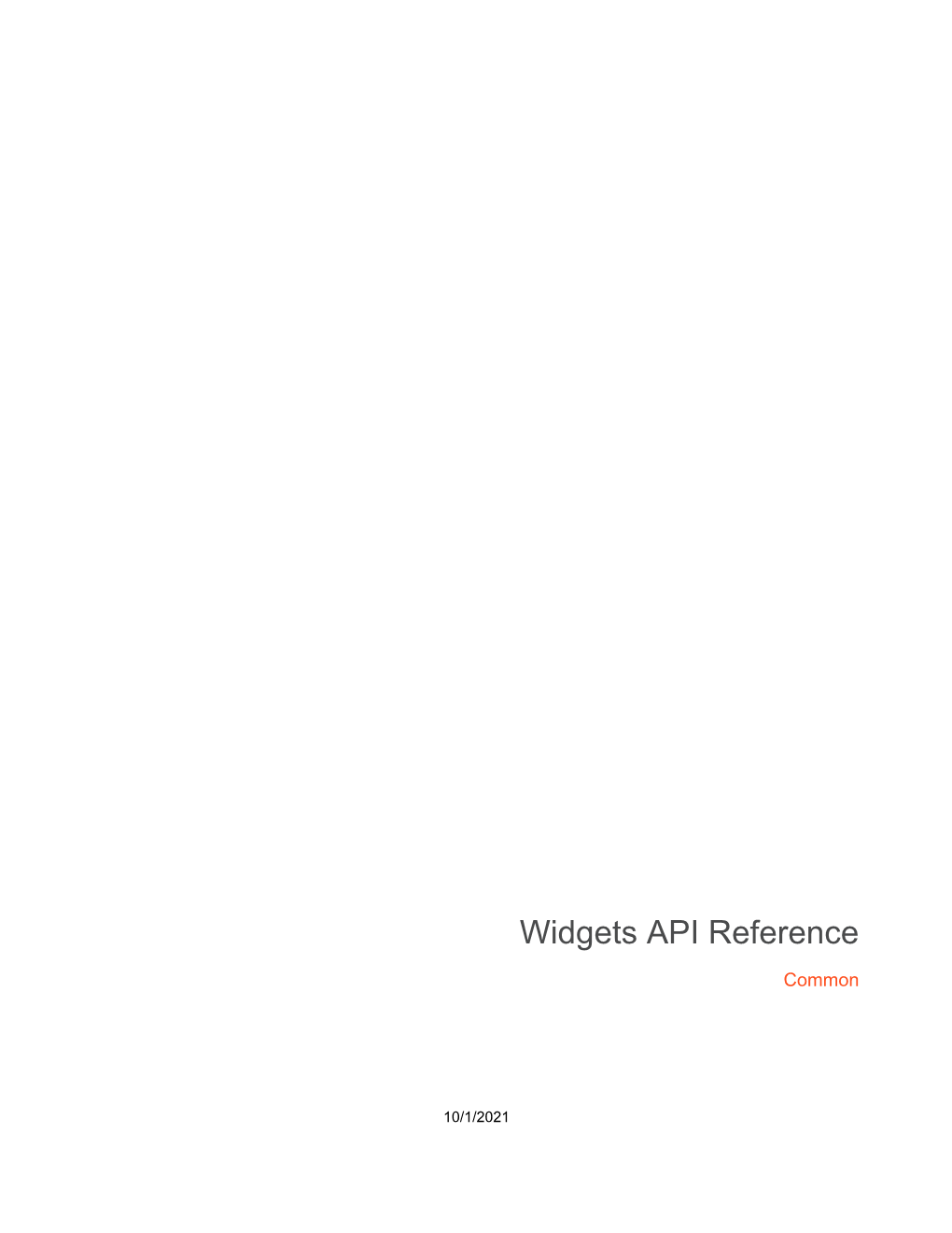 Widgets API Reference