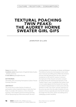 Textural Poaching Twin Peaks: the Audrey Horne Sweater Girl Gifs