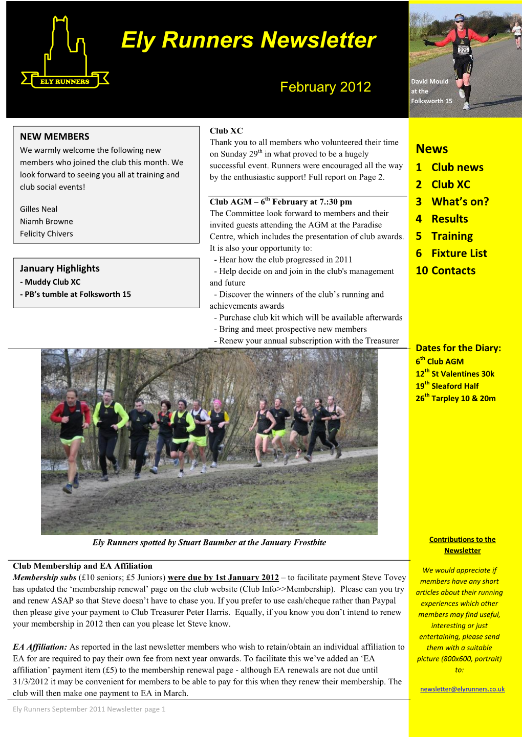 Ely Runners Newsletter