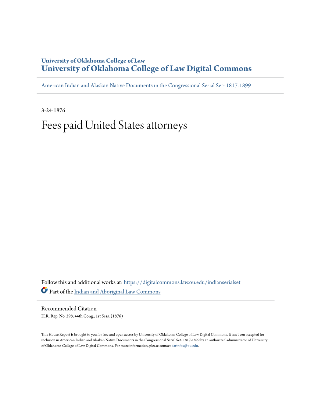 Fees Paid United States Attorneys