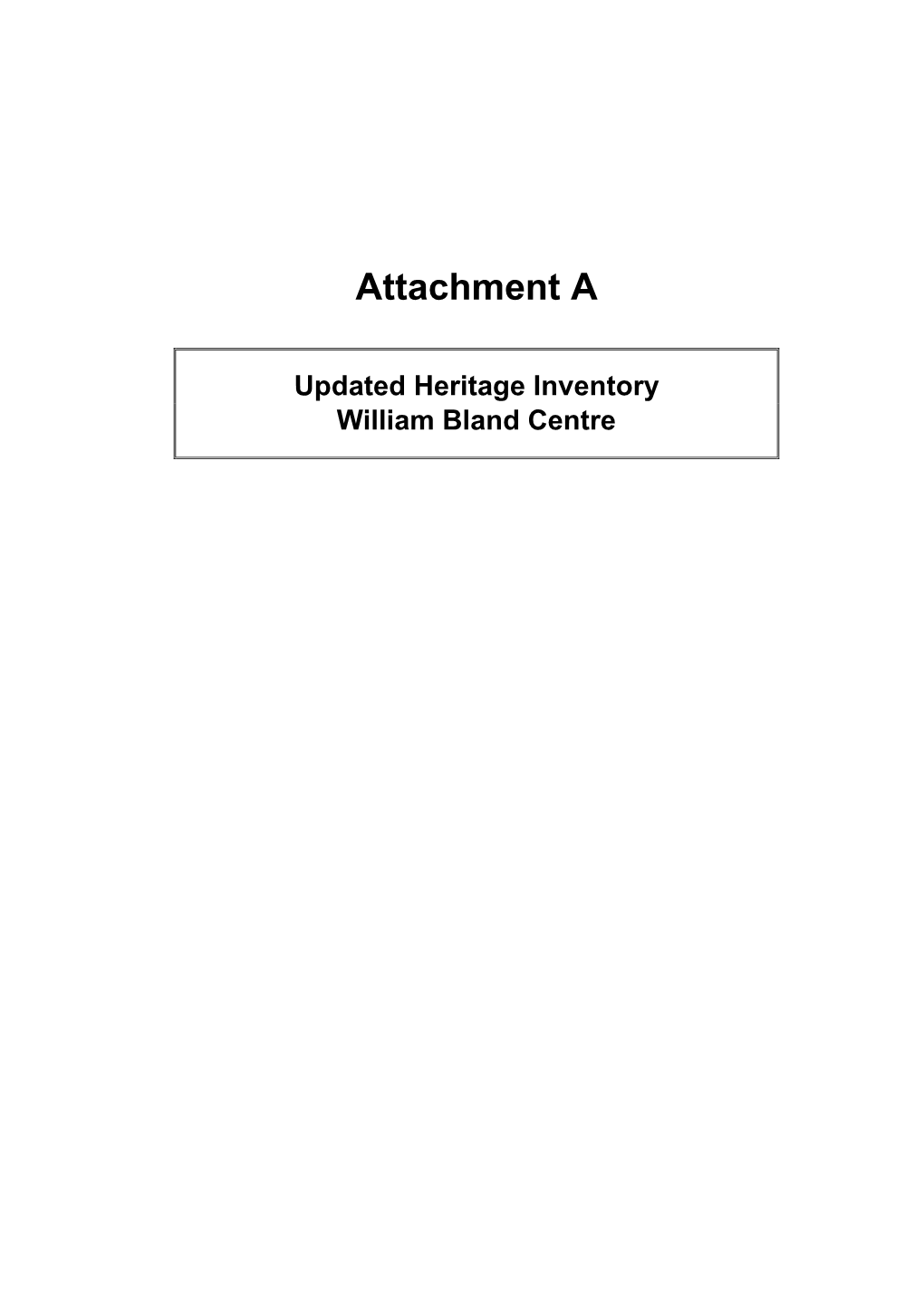 Attachment A