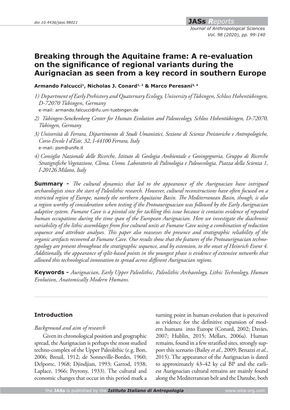 A Re-Evaluation on the Significance of Regional Variants During the Aurignacian As Seen from a Key Record in Southern Europe