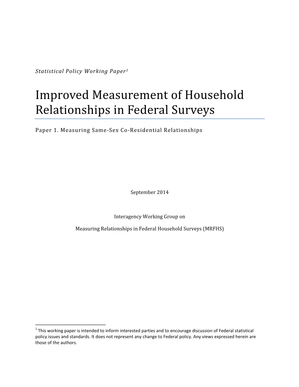 Improved Measurement of Household Relationships in Federal Surveys