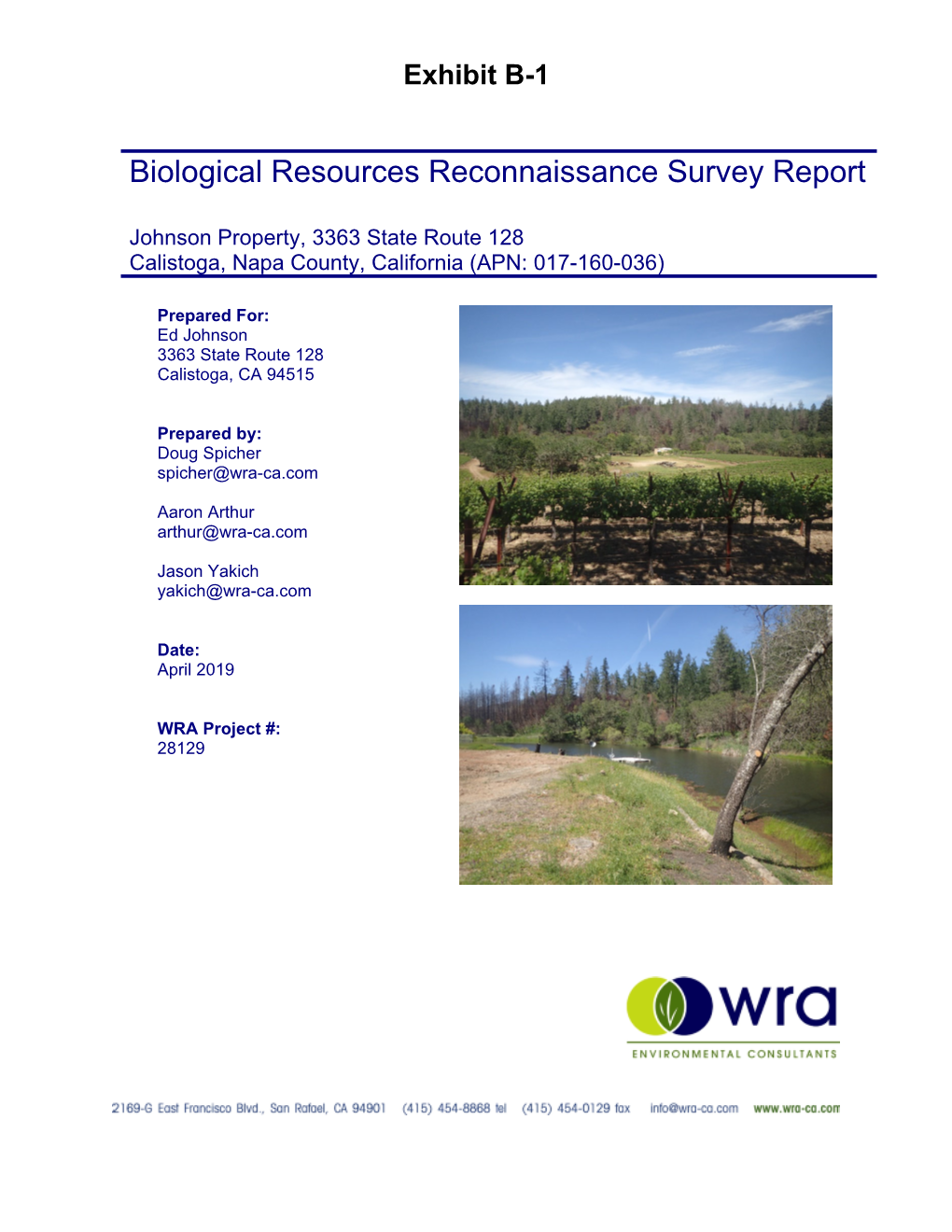 Biological Resources Reconnaissance Survey Report