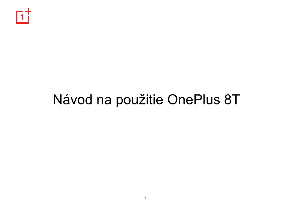 Návod Na Použitie Oneplus 8T