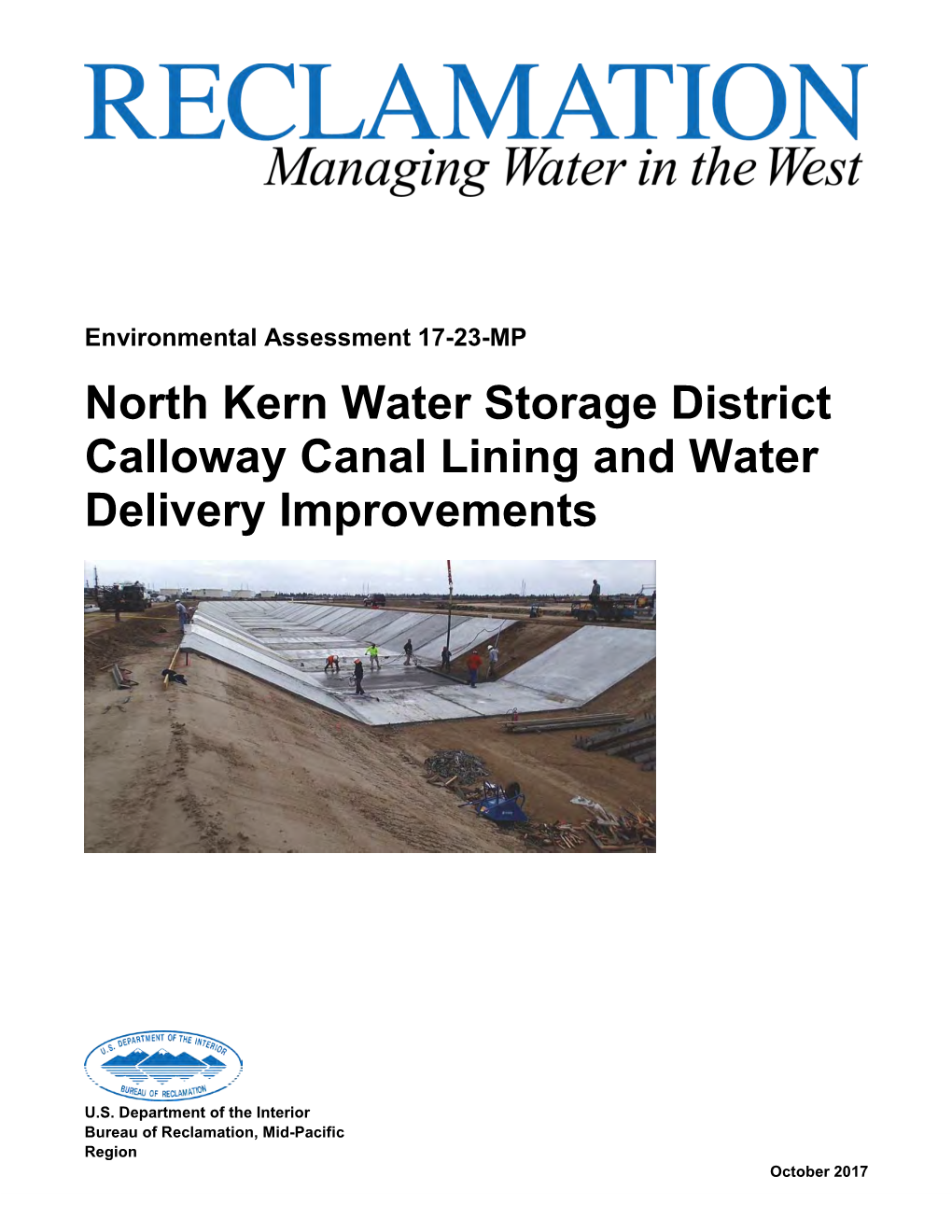 North Kern Water Storage District Callowa Canal Lining and Water